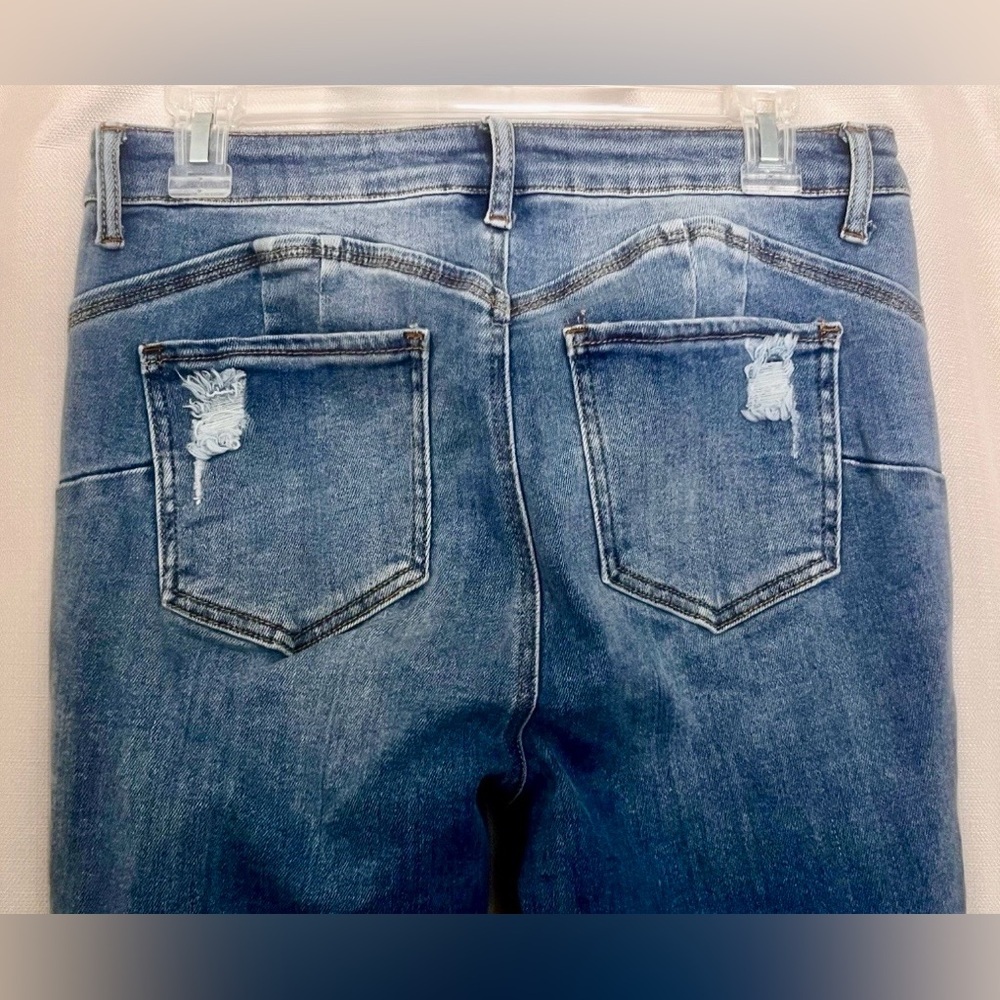 Wax Jean Distressed Skinny Jeans Size 13/31 Cuffed Hem - Picture 6 of 6
